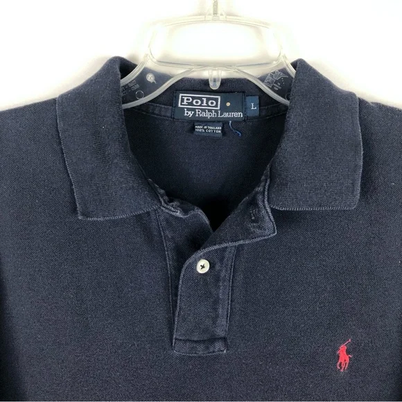 Polo by Ralph Lauren Navy Blue Polo Short Sleeves Men's Size L - Picture 2 of 10